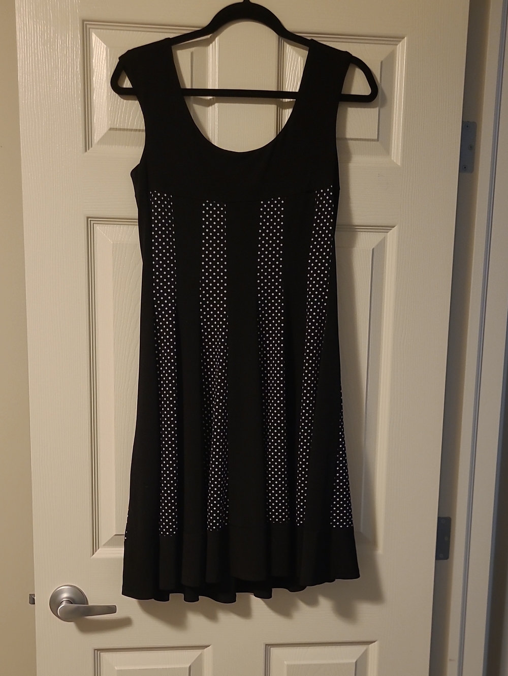 Black Polka Dot Sleeveless A-Line Dress